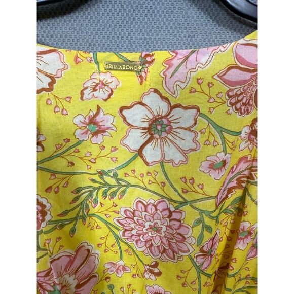 Billabong Yellow Spellbound Floral Maxi Dress M - Picture 6 of 7